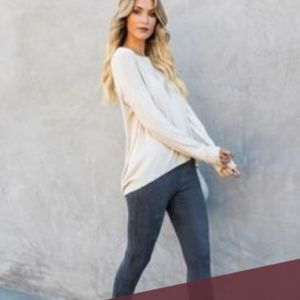 Vici *Gray* Full Back Zip Down Back Sweater small